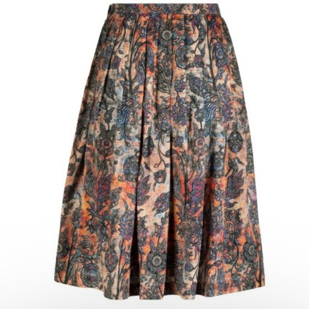 NWT Peruvian Connection Hilldale Pleated Fully Lined Skirt Size 12